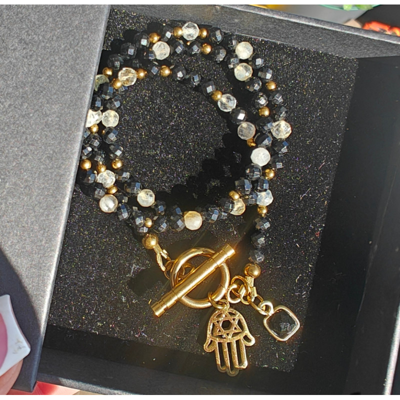 Klasyczny  turmalin i cytryn ręka fatimy