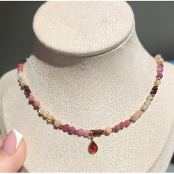 Regulowany rodonit, cytryn, granat, rubin, kamień księżycowy