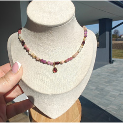 Regulowany rodonit, cytryn, granat, rubin, kamień księżycowy