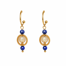 Kolczyki lapis lazuli cytryn
