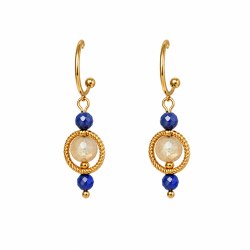 Kolczyki lapis lazuli cytryn