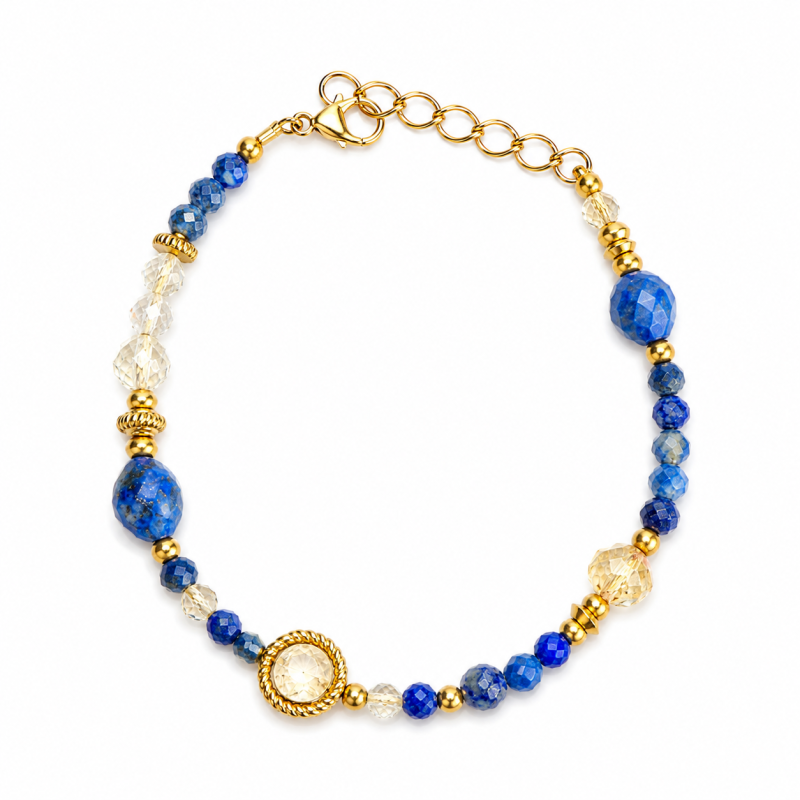 Bransoletka Lapis lazuli cytryn