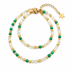 Choker cytryn malachit