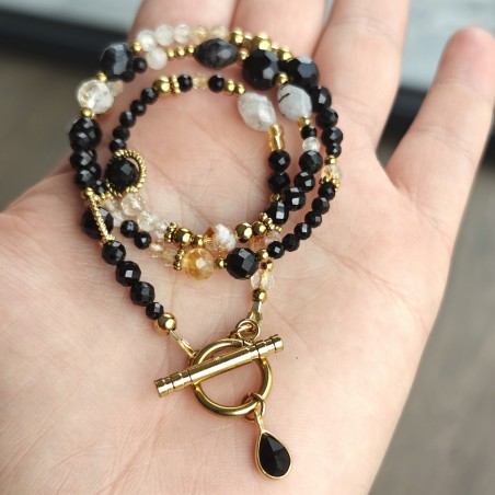 Klasyczny turmalin cytryn kryształ